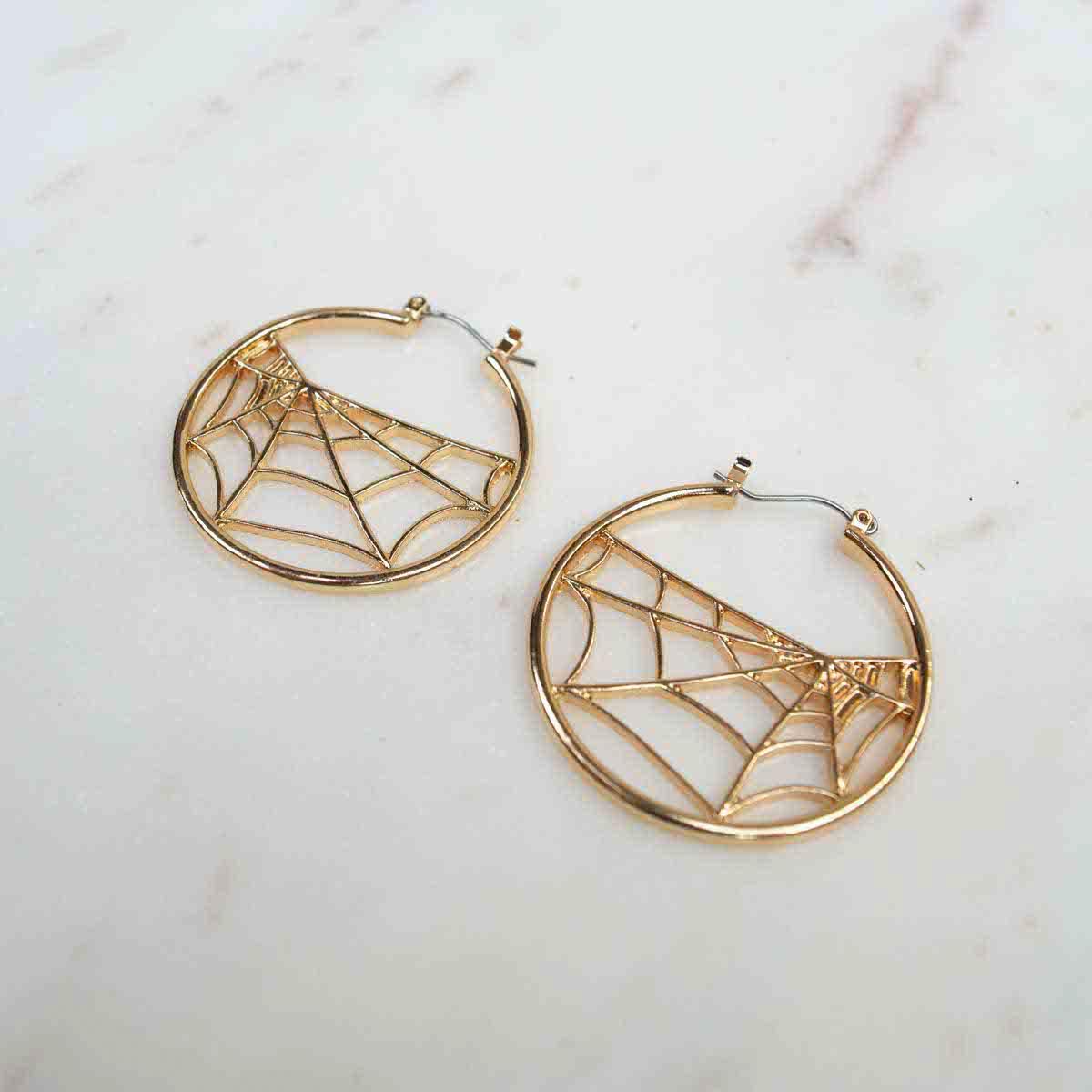 Spider web on sale hoop earrings